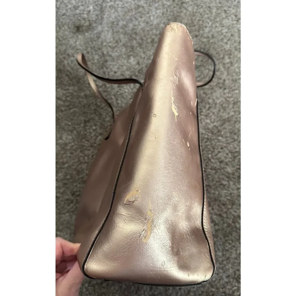 Kate Spade Metallic Rose Gold Tote‎ Bag Purse - Picture 5 of 7